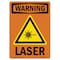 Signmission OSHA WARNING Sign, Laser W/ Symbol, 10in X 7in Rigid Plastic, 7" W, 10" H, Portrait OS-WS-P-710-V-13305 - alternate 1